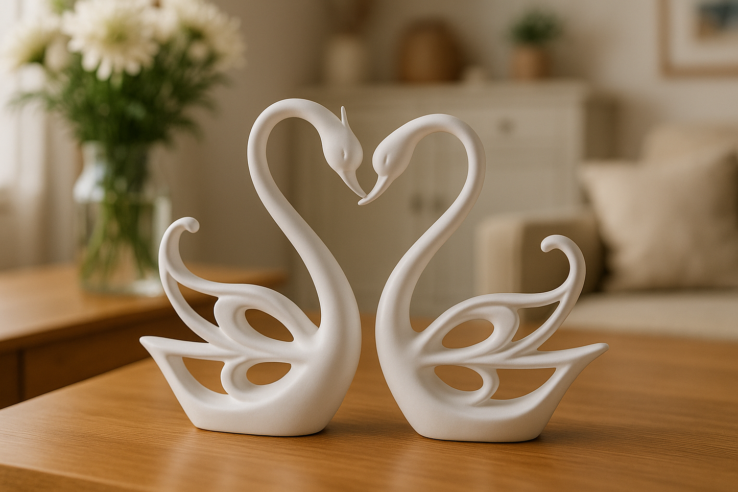 Elegant Resin love Swans