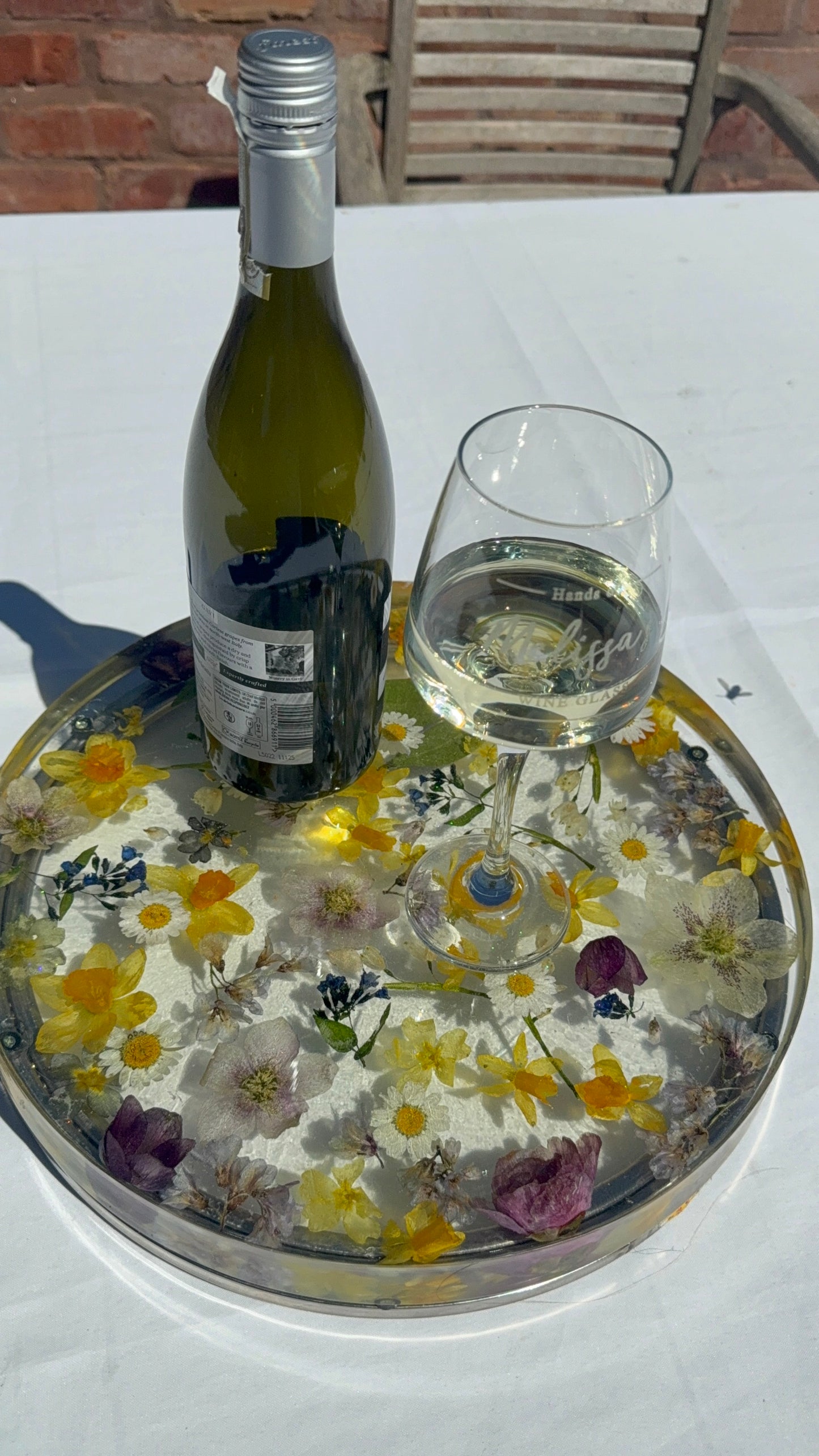 Resin flower table