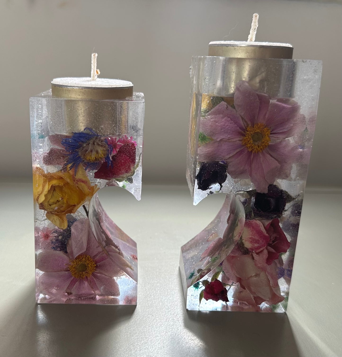 Preserved flower love candles