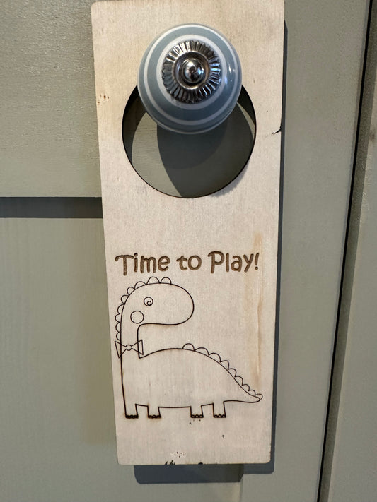 Door Hanger - dinosaur play