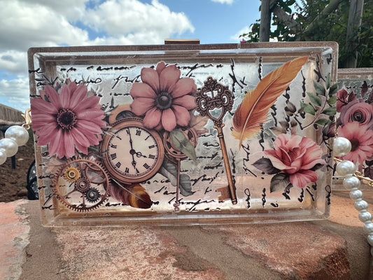 Resin clutch bag