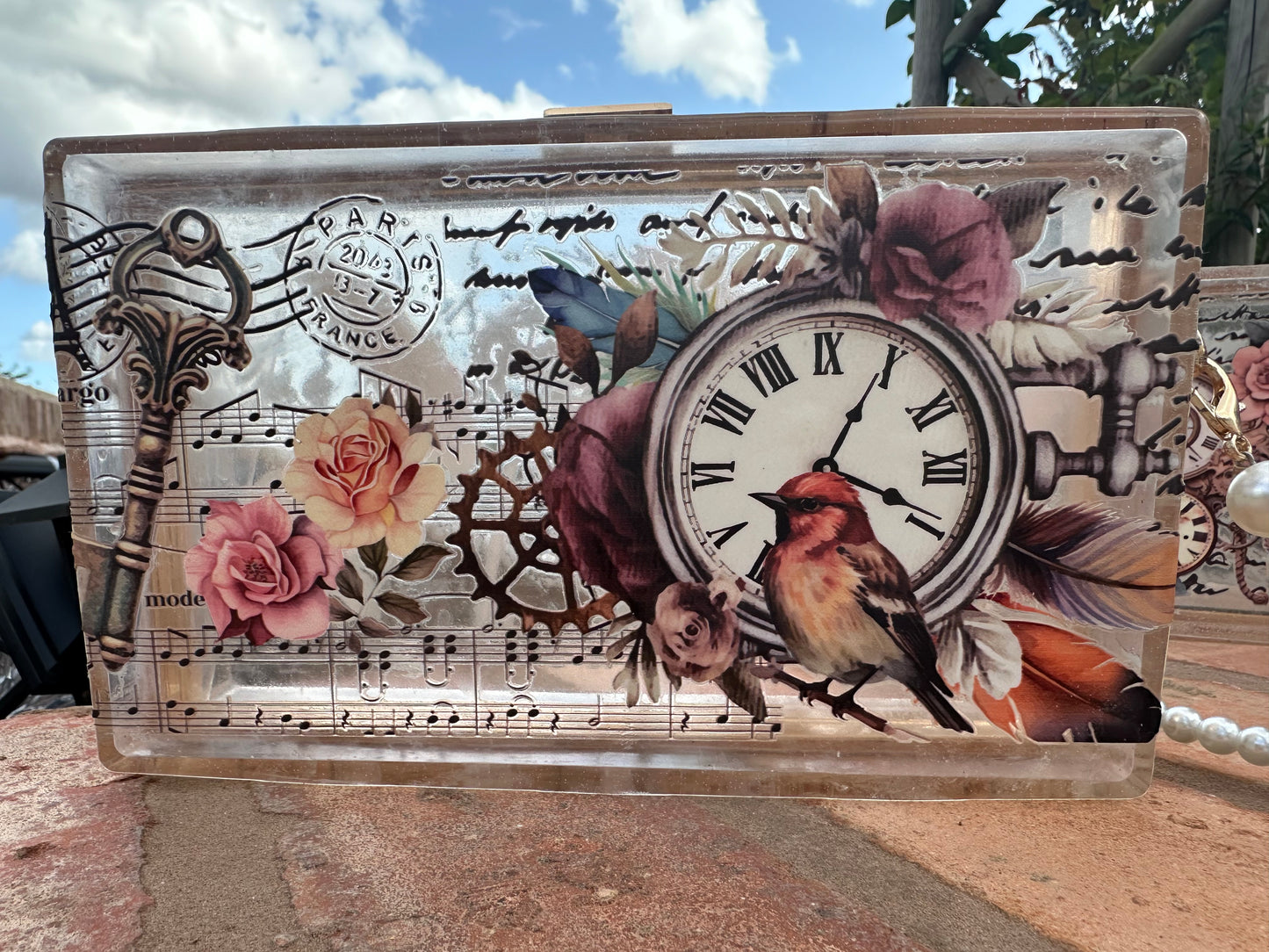 Resin clutch bag